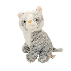 Melissa & Doug Greycie Tabby Cat Kitten Plush Sitting Gray Stuffed Animal Toy